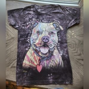 Pitbulls will steal your heart, tie dye Tee SMALL